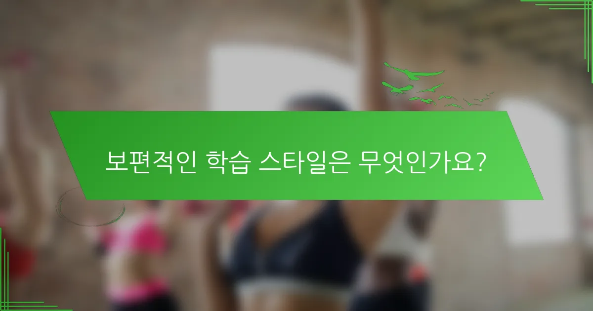 보편적인 학습 스타일은 무엇인가요?
