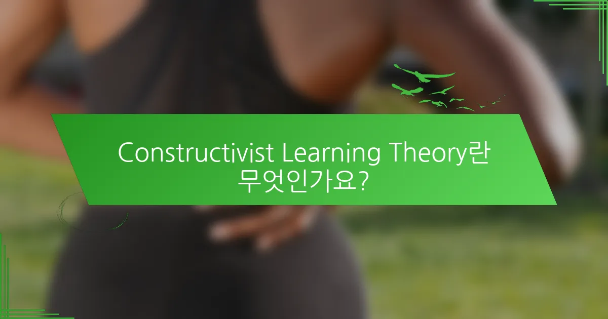 Constructivist Learning Theory란 무엇인가요?
