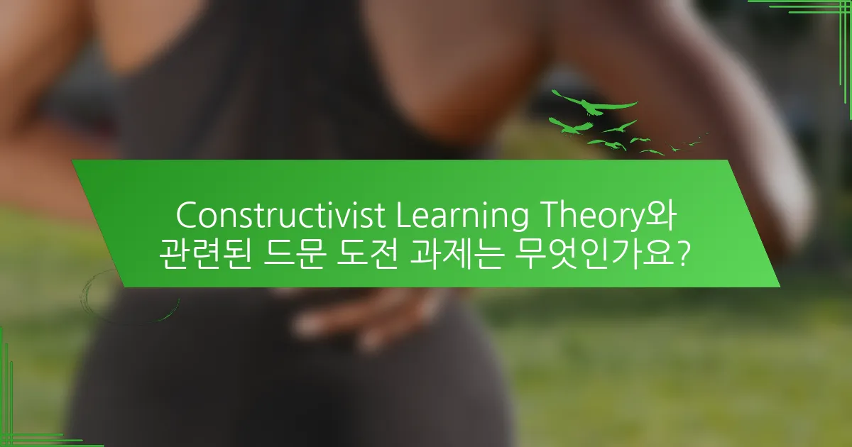 Constructivist Learning Theory와 관련된 드문 도전 과제는 무엇인가요?