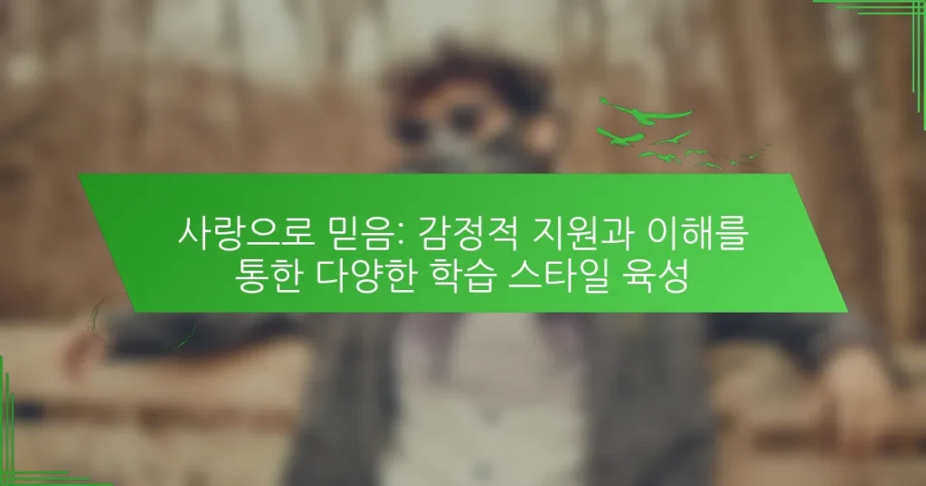 사랑으로 믿음: 감정적 지원과 이해를 통한 다양한 학습 스타일 육성