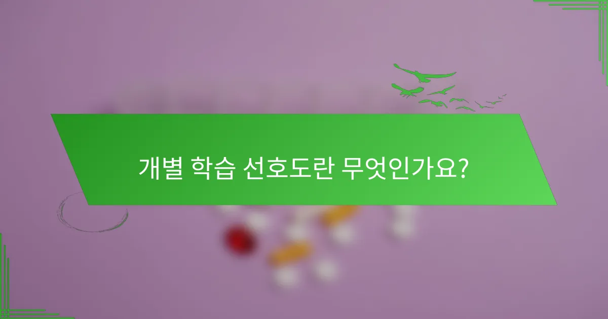 개별 학습 선호도란 무엇인가요?