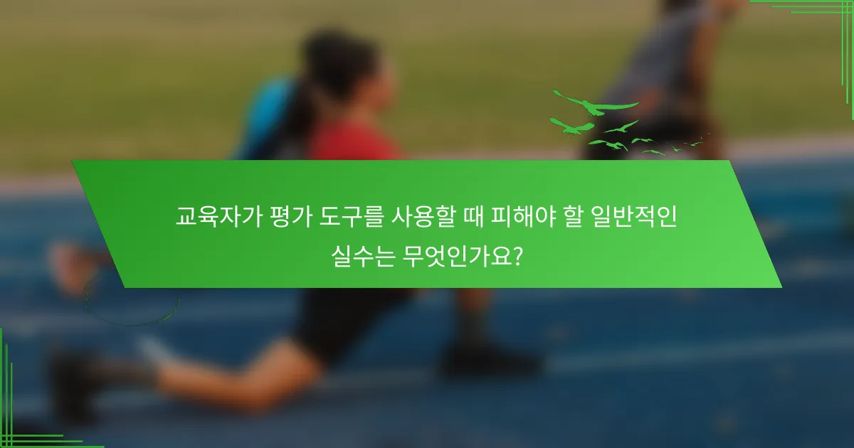 교육자가 평가 도구를 사용할 때 피해야 할 일반적인 실수는 무엇인가요?