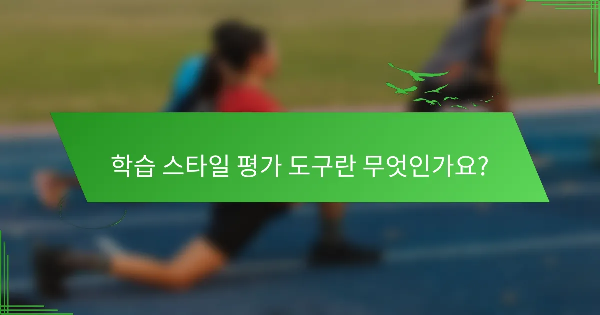 학습 스타일 평가 도구란 무엇인가요?