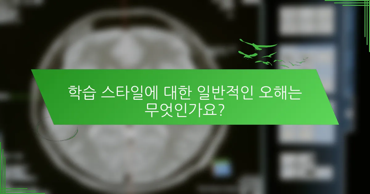학습 스타일에 대한 일반적인 오해는 무엇인가요?