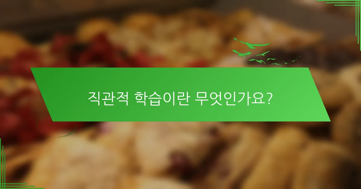 직관적 학습이란 무엇인가요?