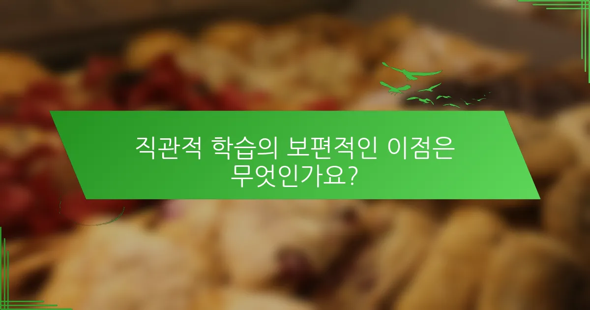 직관적 학습의 보편적인 이점은 무엇인가요?
