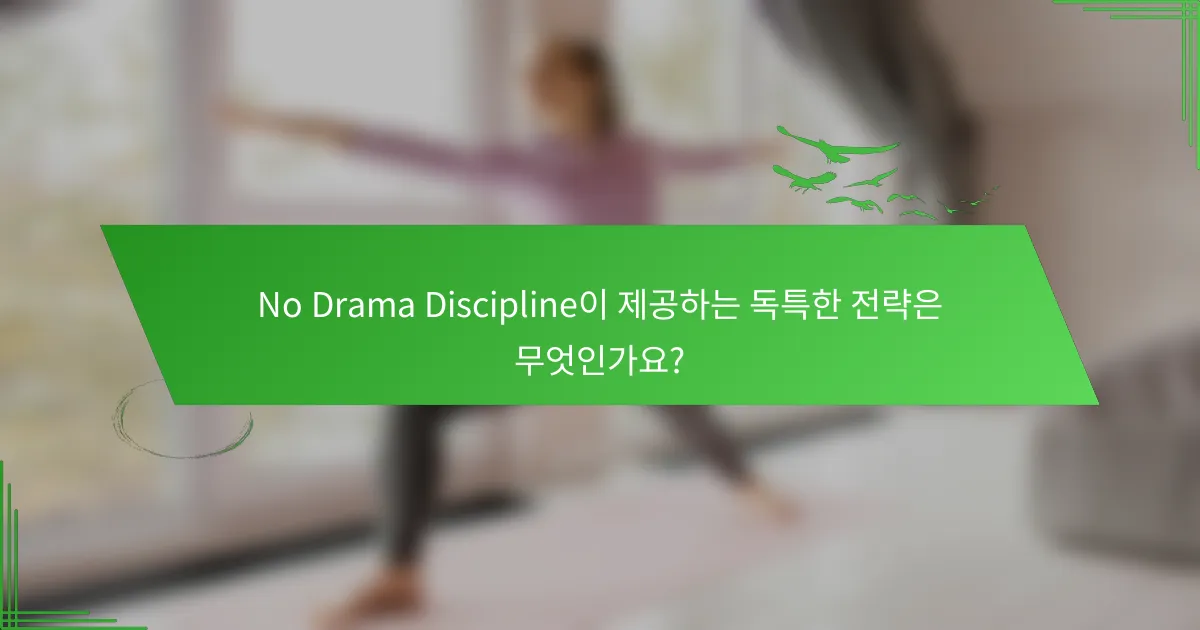 No Drama Discipline이 제공하는 독특한 전략은 무엇인가요?