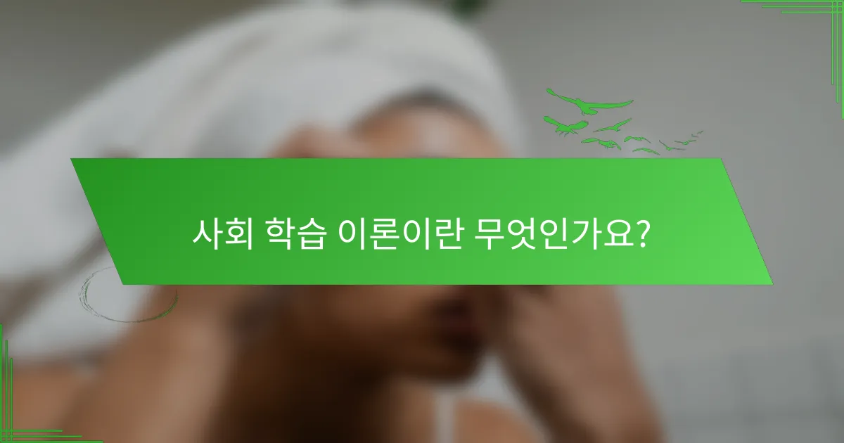 사회 학습 이론이란 무엇인가요?